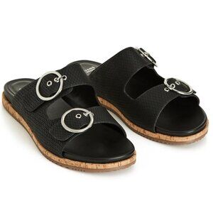 NEW City Chic Evans Black Wide Fit Ella Buckle Sandal 10W